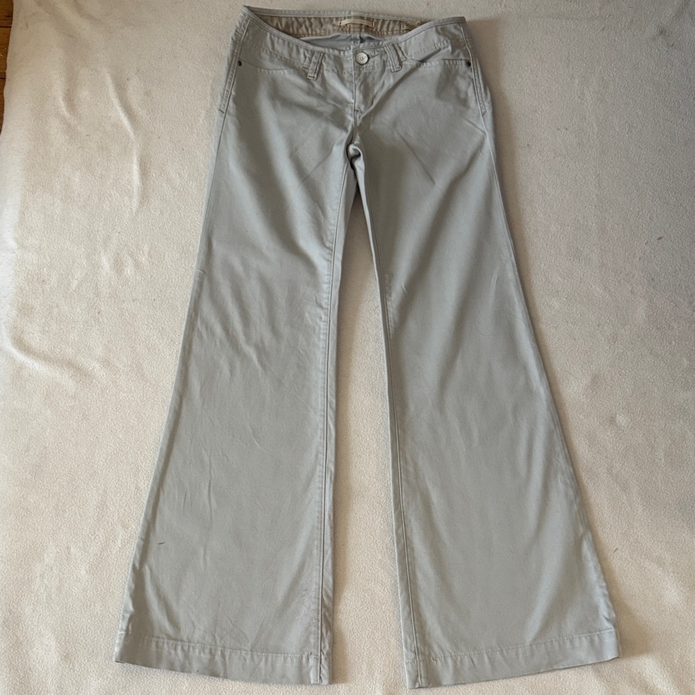 Women's Wide-Leg cotton pants in powder blue
